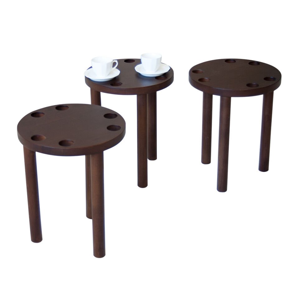 Trio Tabure Ceviz