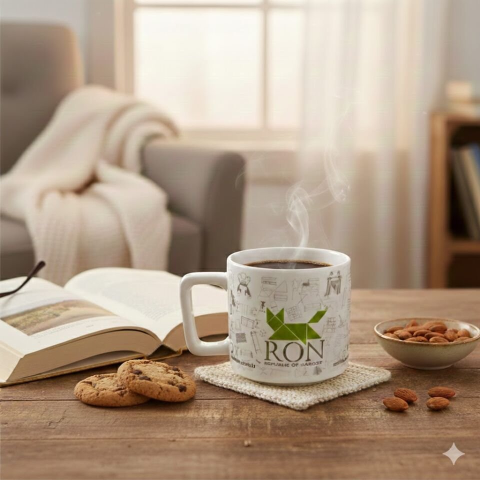 Paint Mug Medium Kupa Yeşil Ron Baskılı