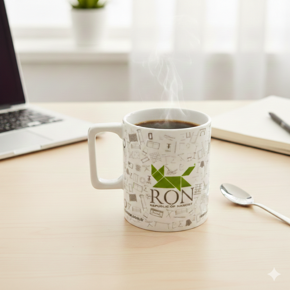 Paint Mug Tall Kupa Yeşil Ron Baskılı