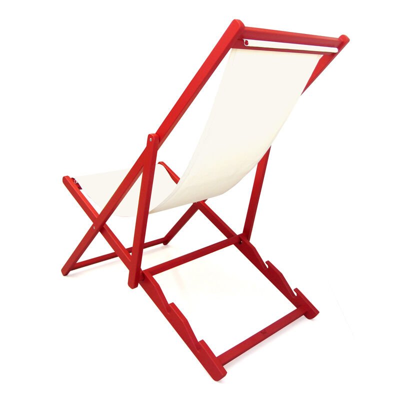 Ron Chillong Ahşap Şezlong Kırmızı