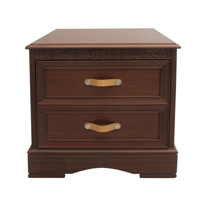 Klasik 3 Ahşap Komodin Maun