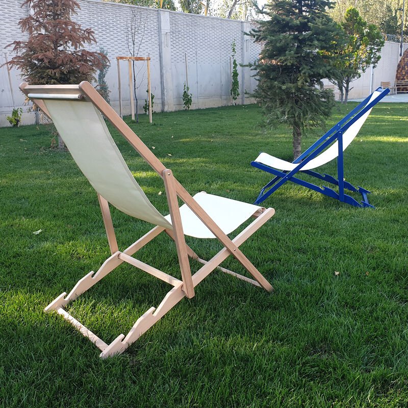 Ron Chillong Ahşap Şezlong Naturel