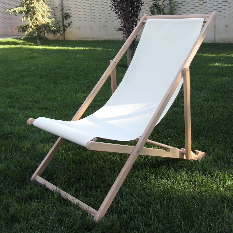 Ron Chillong Ahşap Şezlong Naturel