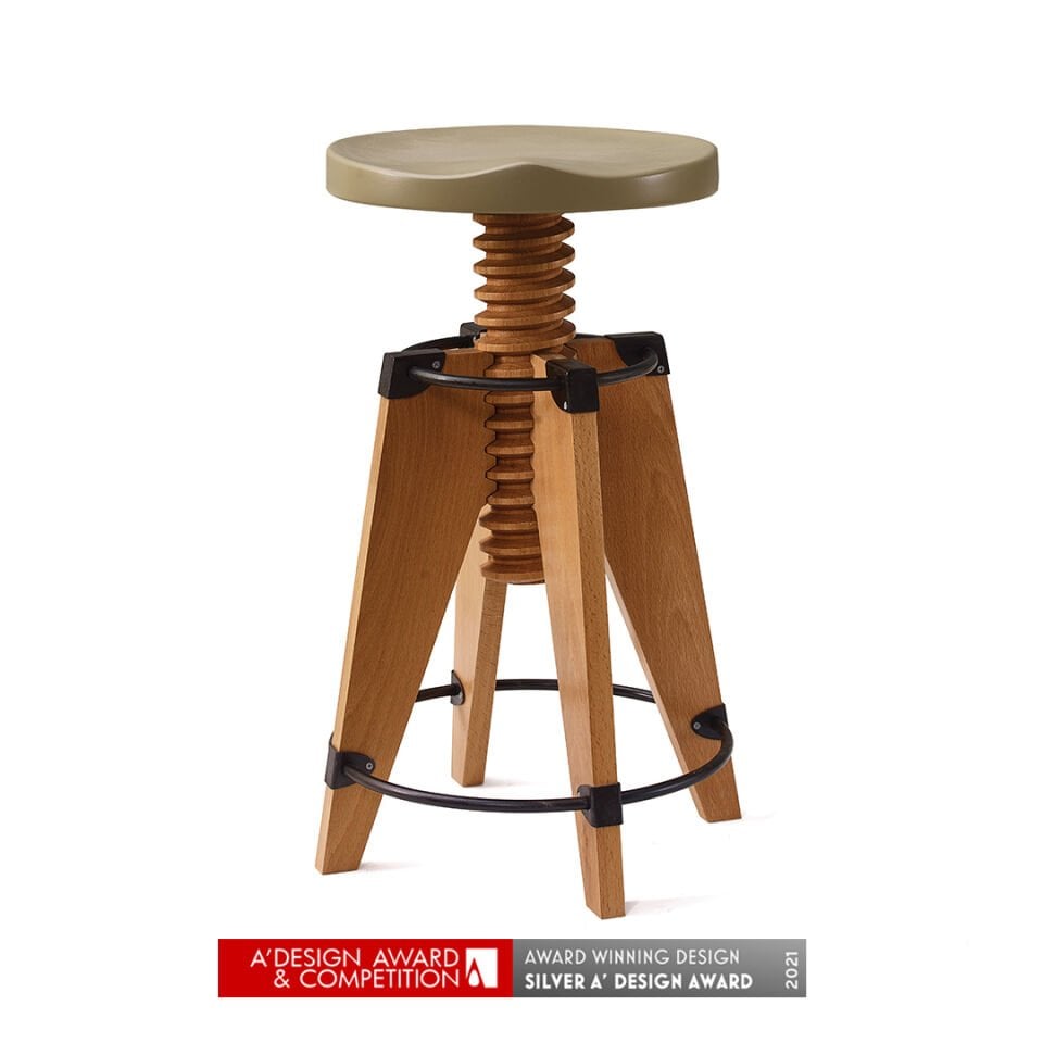 Burgu Ahşap Tabure Yeşil