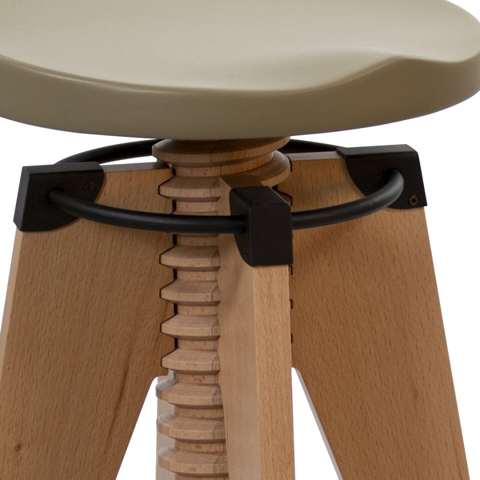 Burgu Ahşap Tabure Yeşil