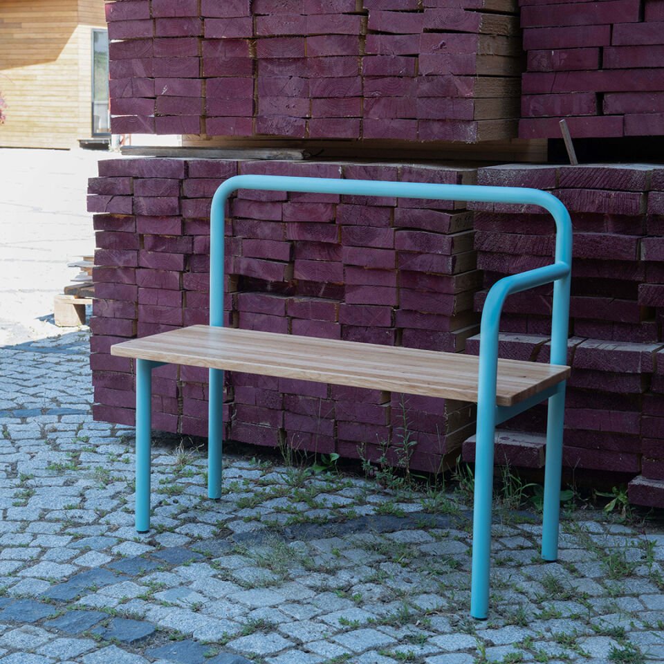 Ron U Bench Renkli Mavi-Meşe