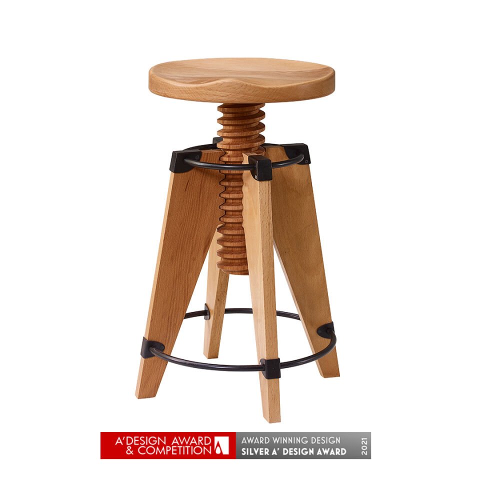 Burgu Ahşap Tabure Naturel