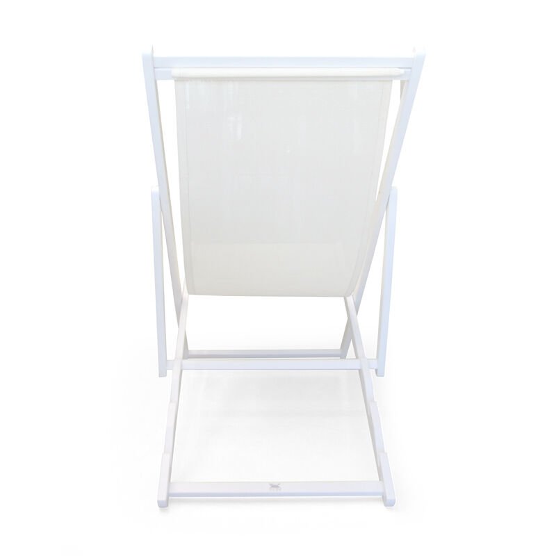 Ron Chillong Ahşap Şezlong Beyaz