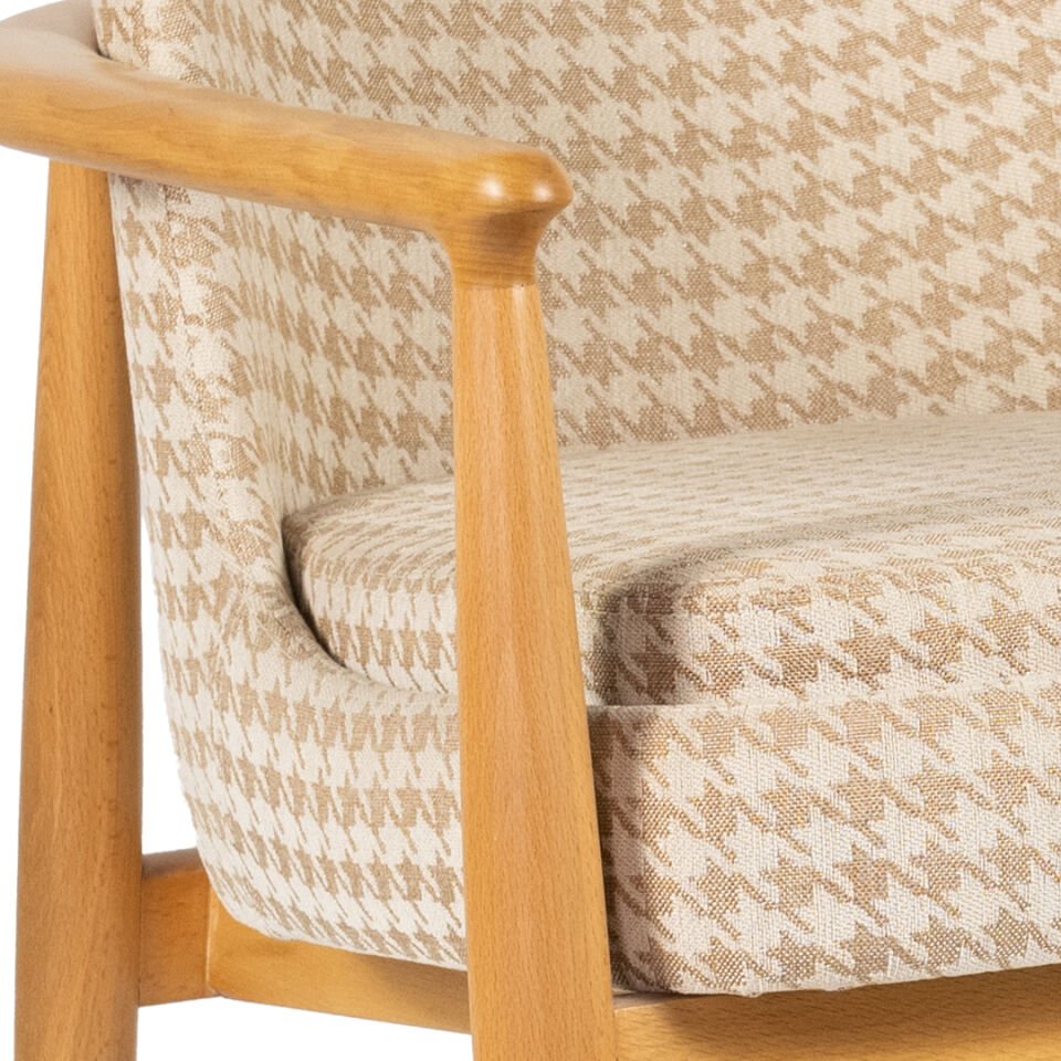 Rondic Kumaş Berjer Kahverengi Kazayağı