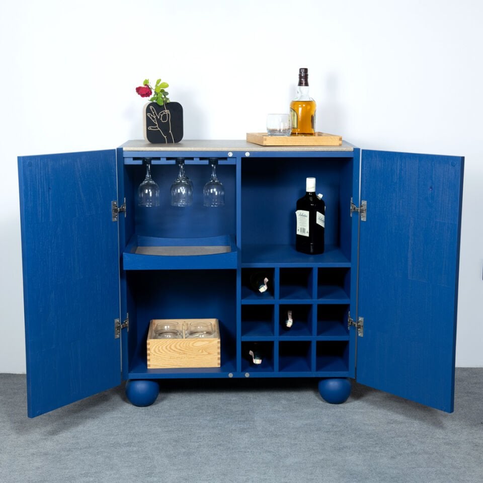 Circles Wooden Bar Cabinet