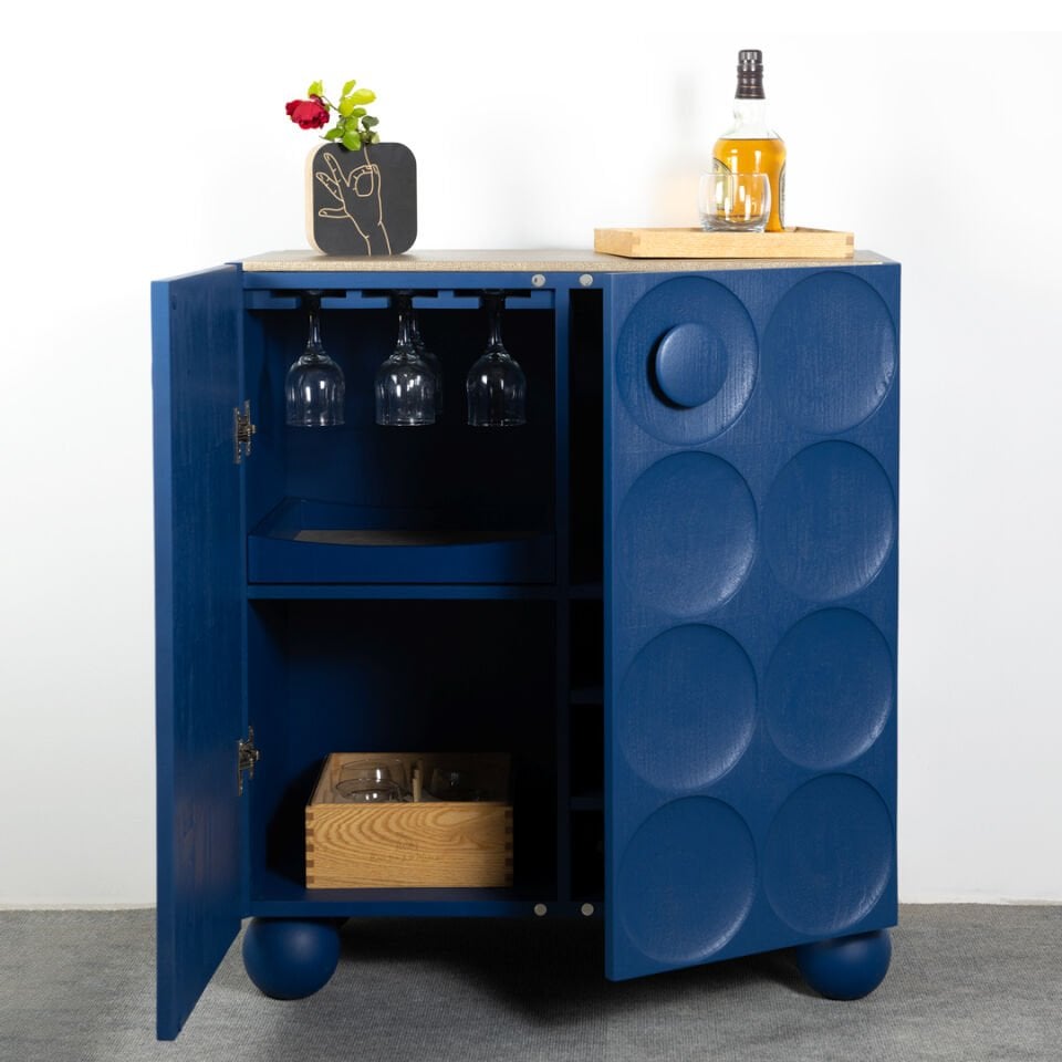 Circles Wooden Bar Cabinet