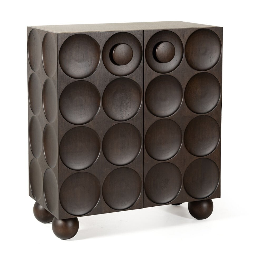 Circles Wooden Bar Cabinet