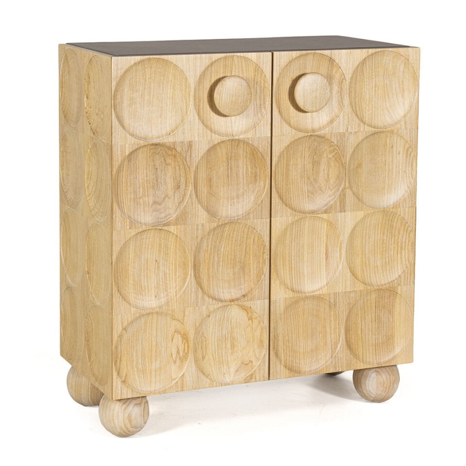 Circles Wooden Bar Cabinet