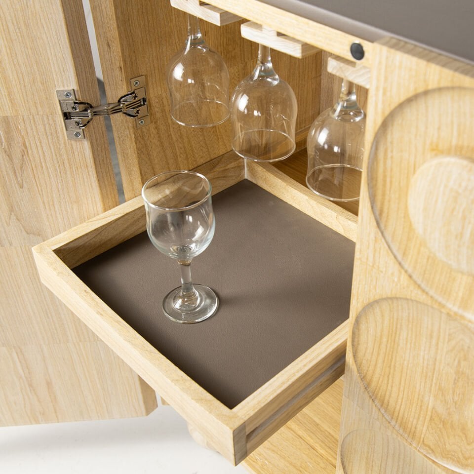 Circles Wooden Bar Cabinet