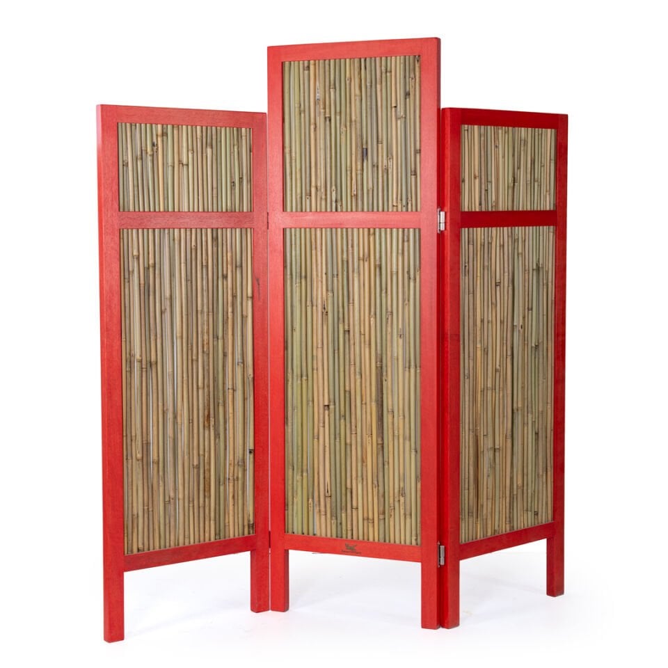 Bamboo Paravan Kırmızı
