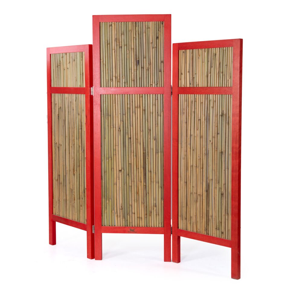 Bamboo Paravan Kırmızı