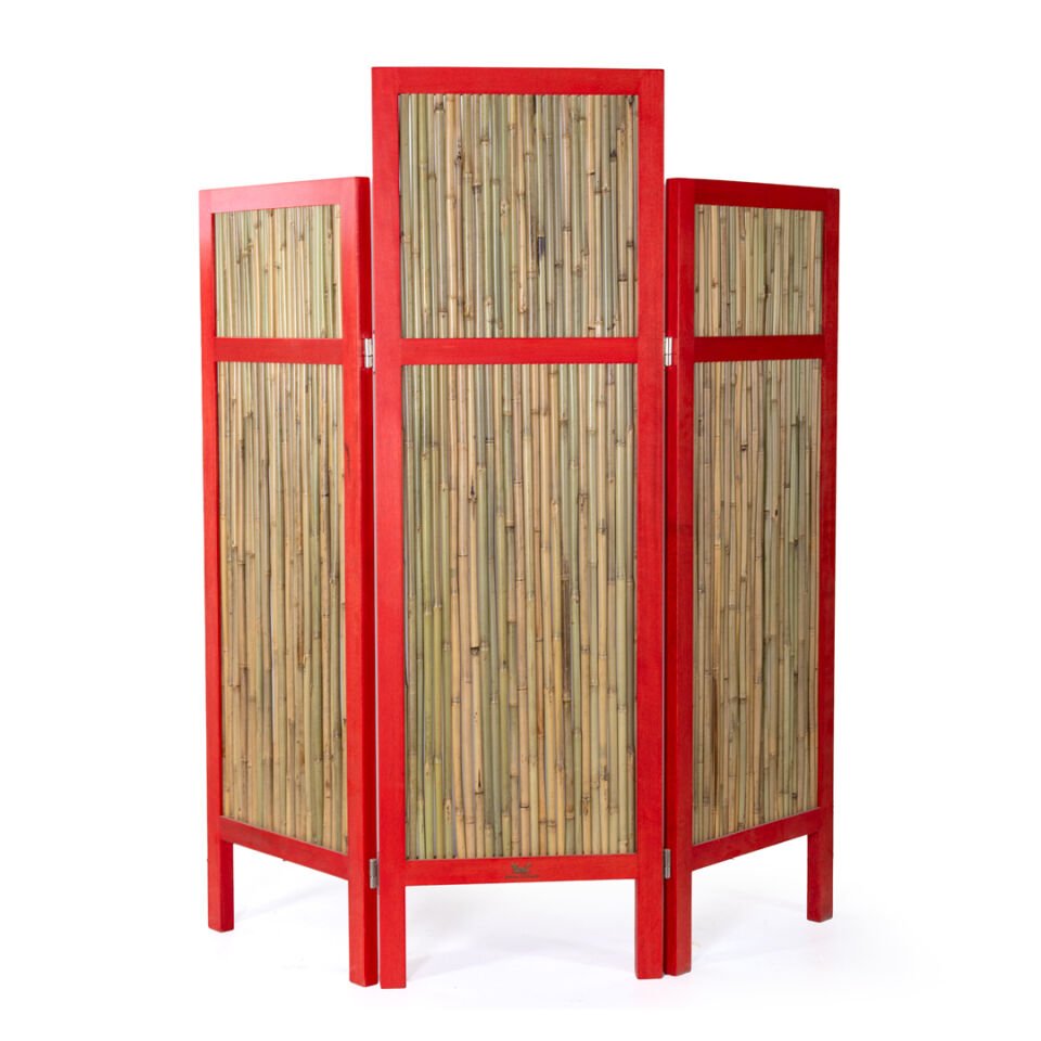 Bamboo Paravan Kırmızı