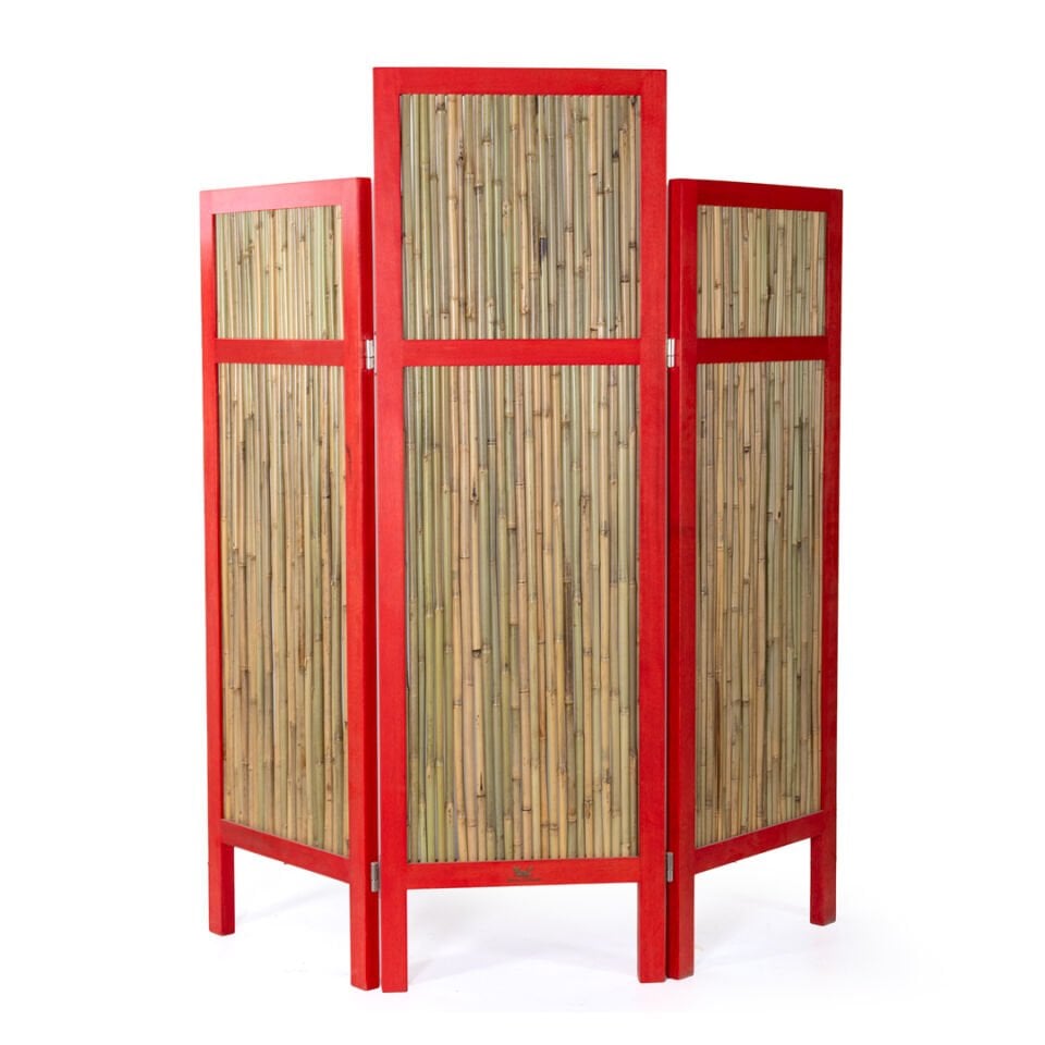 Bamboo Paravan Kırmızı